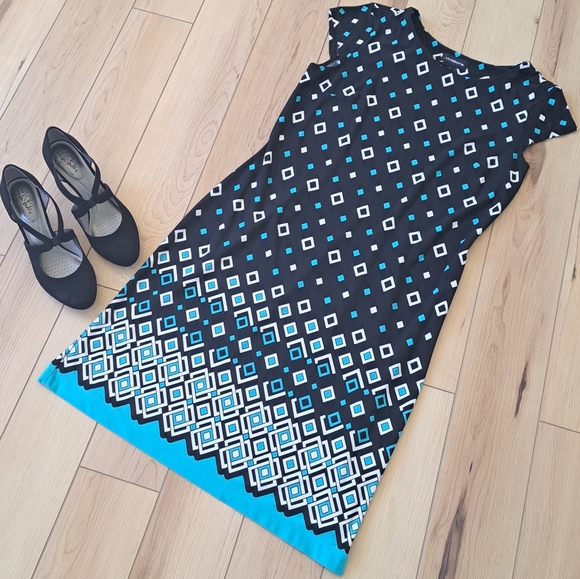 COPY - Liz Claiborne Geometric Print Sheath Dress Size M - Picture 1 of 11